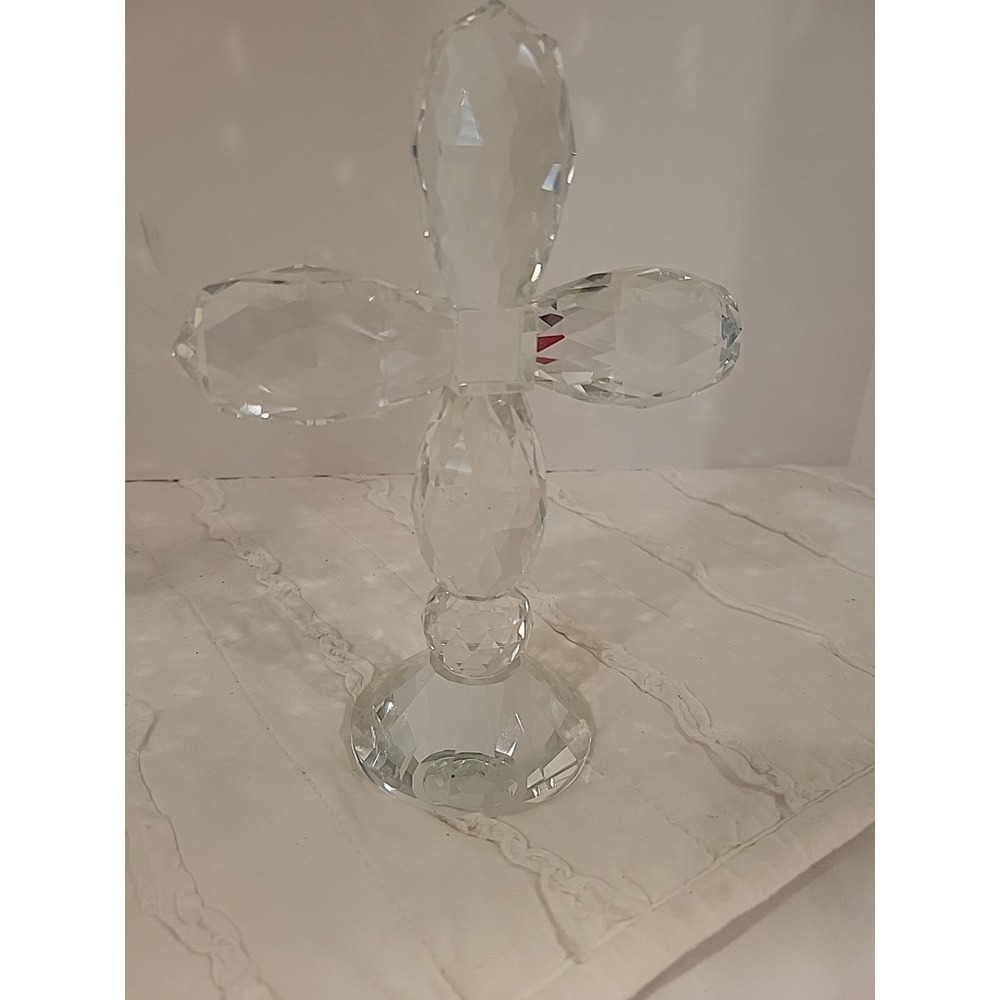Oleg Cassini Cross Faceted Crystal 7" Diamond Cut‎ Figurine Religious - Picture 5 of 8